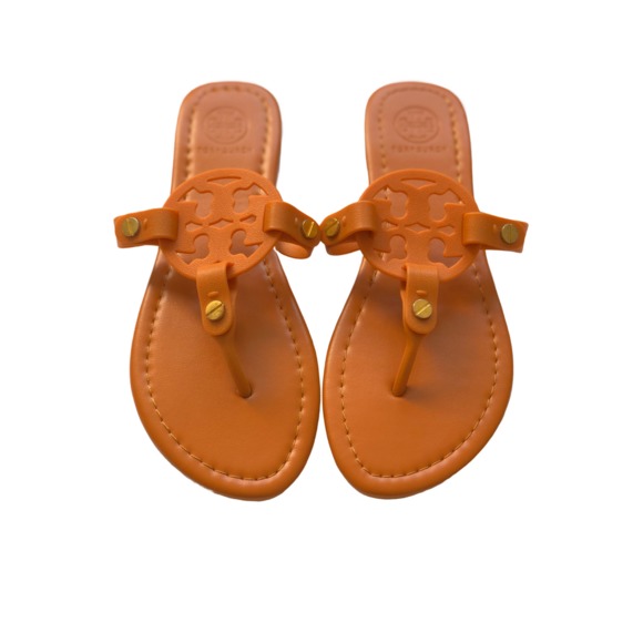 orange tory burch miller sandals